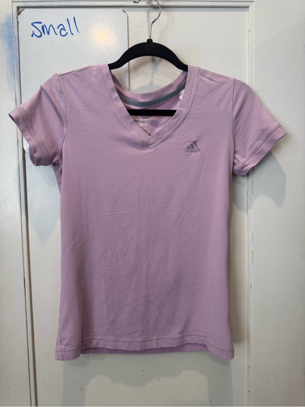 adidas Lavender V-Neck Performance Tee